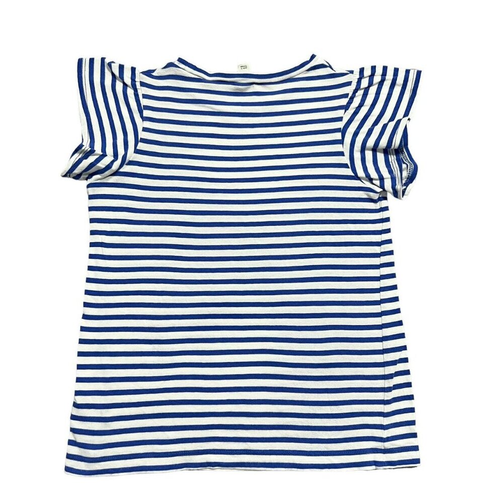 Crewcuts Sz M Blue Striped Flutter Sleeve Top - Picture 4 of 5